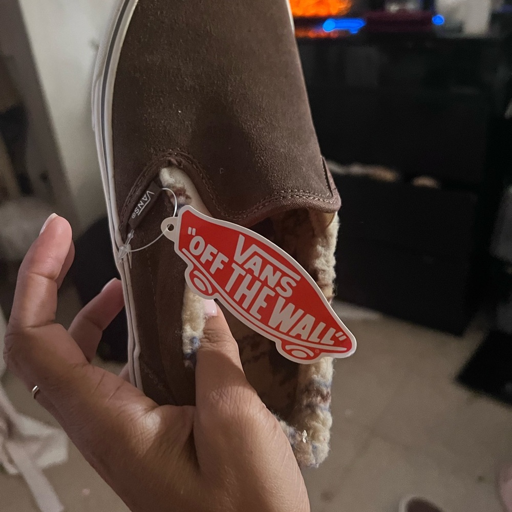 Vans Chocolate Brown Slip-On Sneakers